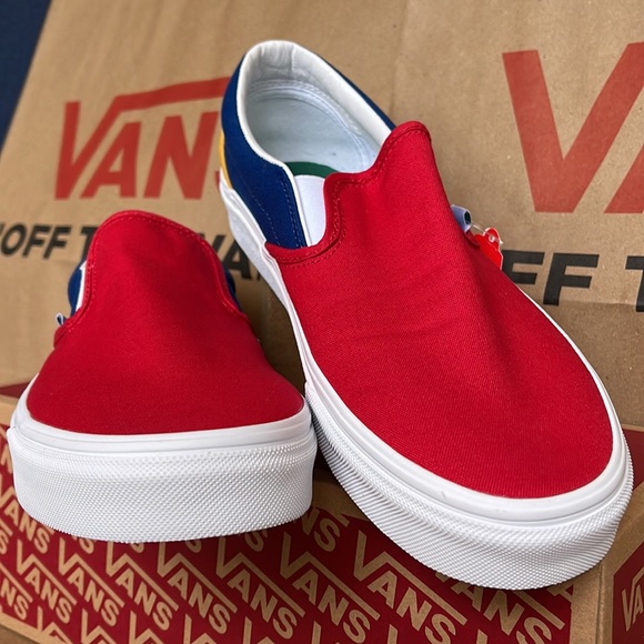 Vans Classic Slip On Vans Yacht Club Red /Blue sneakers men’s - Picture 8 of 16